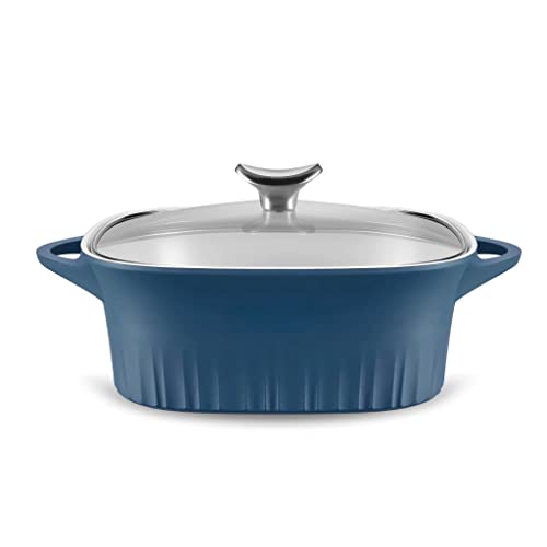 CorningWare, QuickHeat Bräter mit Deckel, antihaftbeschichtet, 3,2 Quart, leichte Bräter, Keramik-Antihaftbeschichtung für gleichmäßiges Kochen, French Navy von CORNINGWARE