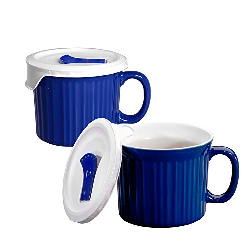 Corningware Pop-Ins Becher mit blauem, belüftetem Kunststoffbezug, Blaubeere, 2 Stück von CORNINGWARE