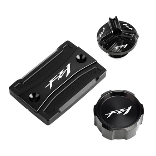 Ersatzteile Motorräder CNC Vorne Hinten Bremsflüssigkeitsbehälter Abdeckung Öleinfülldeckel Für Yamaha FZ1 FAZER FZ 1 2006-2015 Upgrade-Zubehör (Color : A Set Black) von CORSER