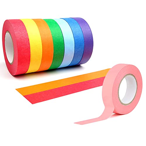 CORTNEY 8 Rollen Klebeband Bunt, 15 mm x 13 m Beschreibbare Regenbogen Farbig Deko Klebeband Masking Tape Malband Kunstbedarf für Kinder Klebeband bunt für alle DIY Begeisterten von CORTNEY