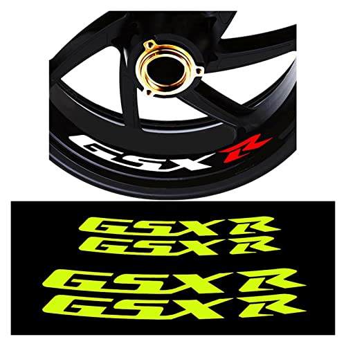 Motorrad Rad Aufkleber 4 X Für Su-zu-ki Gsxr Gsx-r 600 750 1000 Motorrad Felge Vinyl Reflektierende Dekorative Aufkleber Aufkleber (Color : B) von CORYBE