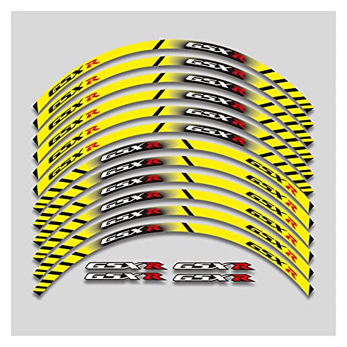 Motorrad Rad Aufkleber Motorrad Rad Aufkleber Wasserdicht Reflektierende Aufkleber Felgenstreifen Für Suzuki GSXR 250 400 600 750 GSXR600 750 1000 (Color : F) von CORYBE