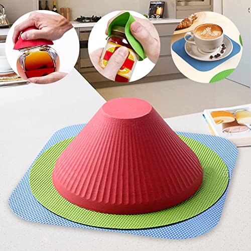 3 Stück Glasöffner Gripper Pads, Gummi-Glasgreifer, Multifunktions-Glasöffner für Senioren mit Arthritis, schwache Hände, Küchenuntersetzer von CORYTAO
