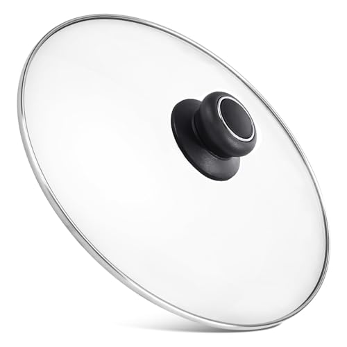Topfdeckel aus gehärtetem Glas, Ersatzpfannendeckel für Gusseisen-Bratpfannen, Töpfe und Wok, 33 cm, transparent von CORYTAO