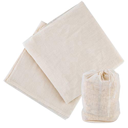 Filter Cloth Käsetuch Passiertuch Nussmilchbeutel 100% Baumwolle wiederverwendbar waschbar Seihtuch Filter COSANSYS Passiertücher (95x95cm)*2+Nussmilchbeutel (40x50cm)*1 von COSANSYS