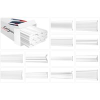 Wandleisten aus hdps - hochdichtes Styropor, leicht & schlagfest Cosca Stuckleisten cm: 20 Meter / 10 Leisten, CM26 - 16 x 72 mm von COSCA