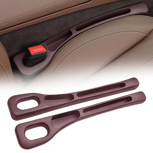 Aufbewahrungsbox für Autositze, 1 Paar Autositz Gap Organizer Storage Box, Car Seat Gap Filler Universal Autositz Lückenfüller Auto Organizer für Kleinigkeiten Handys Car Seat Gap (Braun, A) von COSEN