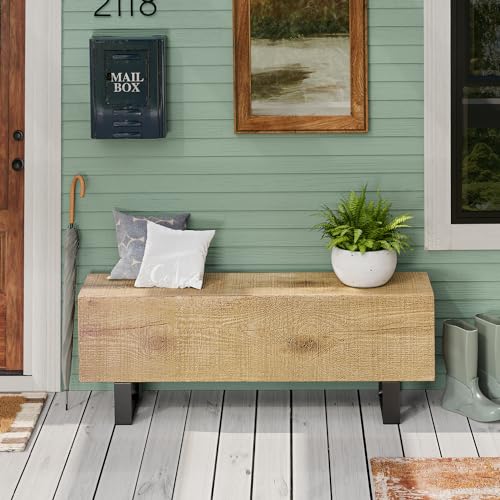 COSIEST Patio Log Bench 122.9 cm x 30.0 cm Outdoor Bank Rechteckige MgO Gartenbank Rustikale Bank für Hof oder Rasen Helle Eiche COSIEST Patio Log Bench 122.9 cm x 30.0 cm Outdoor Bank Rechteckige MgO Gartenbank Rustikale Bank für Hof oder Rasen Helle Eiche von COSIEST