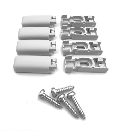 Spannschuhe für verspannte Plissees (4 Stück) – Farbe: grau – passend für Stick & Fix Klebeträger und Stick & Fix Front Klebeplatten von Cosiflor
