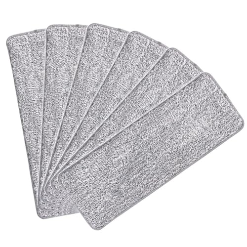 COSINE 6 Stück Mikrofaser-Mopp-Ersatzköpfe, flache Köpfe, graue Fasern, waschbar, für feuchte Mopp/Trockner, wiederverwendbar COSINE 6 Stück Mikrofaser-Mopp-Ersatzköpfe, flache Köpfe, graue Fasern, waschbar, für feuchte Mopp/Trockner, wiederverwendbar von COSINE