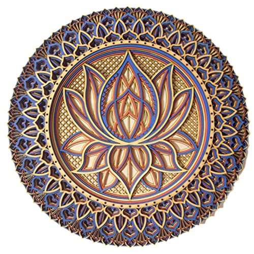 COSINE Lotus Mandala Kunst EIN Wand, Lotus Mandala Metall Wand Behang für Raum Dekoration BöHmische Wand Kunst (A) von COSINE