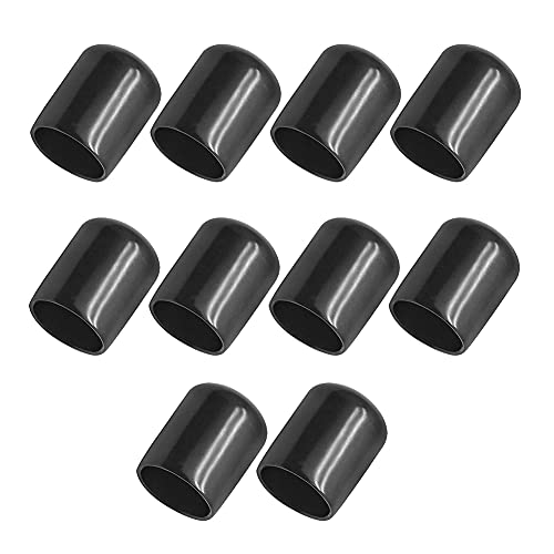 Gummi-Ende, 16 mm, ID-PVC, Rundrohrkappe, Schraubgewinde, Schutz, Schwarz, 10 Stück von COSINE