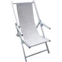 Klapp Liegestuhl Sonnenliege mit Armlehne aus Aluminium Mod. Mare grau von COSMA