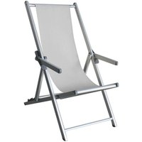 Klapp Liegestuhl Sonnenliege mit Armlehne aus Aluminium Mod. Mare weiß von COSMA