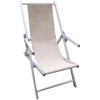 Klapp Liegestuhl Sonnenliege mit Armlehne aus Aluminium Mod. Mare grau-beige von COSMA