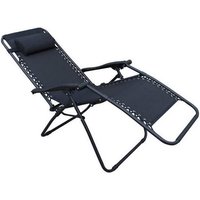Klappbarer liegestuhl aus anthrazitfarbigem stahl und gewebe mod. comfort schwarz von COSMA