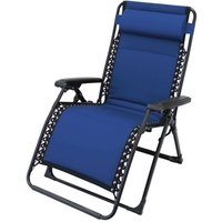 Klappbarer liegestuhl relax sessel gepolstert mod. Comfort xxl blau von COSMA