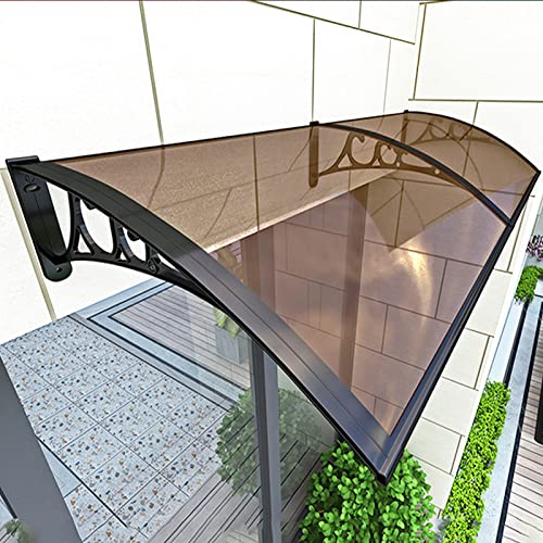 Aluminium Vordach Haustür Überdachung,Selbstreinigung Haustürdach Überdachung Türdach Pultbogenvordach,Sonnenschutz Haustürvordach Pultvordach für Draußen,Garage Fenster (80x250cm/32 x98) von COSMETIZE