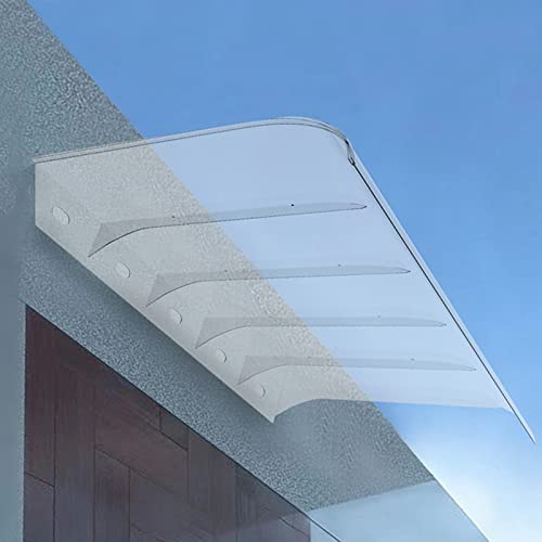 Pultbogenvordach,Vordach für Haustür Transparentes Pultvordach aus 3mm Dicke Polycarbonat,Haustürdach Überdachung Türdach für Draußen Sonnenschutz Regenschutz Schlagfest (40x50cm/16 x20) von COSMETIZE