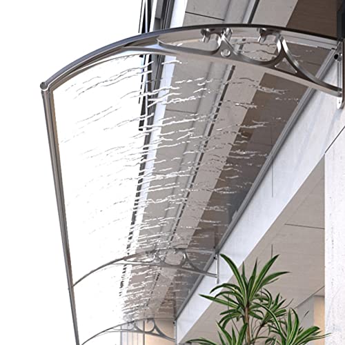 Transparentes Pultbogenvordach,Vordach Überdachung Haustürvordach,Schnee und Windschutz Türvordach aus Aluminium und Polycarbonat,Dicke 2,5 mm,Pultvordach Überdachung (60x150cm/24 x59) von COSMETIZE