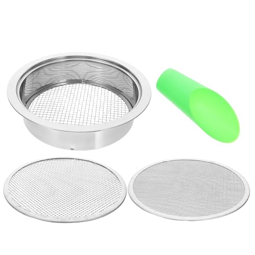COSMEVIVI 1 Set Gartenerdesieb: Kompostsieb aus Edelstahl mit auswechselbaren Maschenweiten und Schaufel zur Blumenerdefiltration – für mehr Effizienz von COSMEVIVI