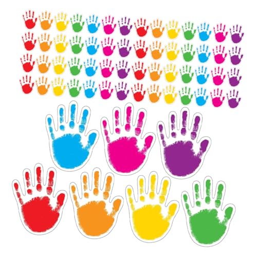 COSMEVIVI 100 Stück Handförmige Papierschnitte mit Schreibfläche Bunte Farben DIY Bastelset für Klassenzimmer Tafel Pinnwand Dekoration Vielseitige Handabdruck Aufkleber für Kindergarten und COSMEVIVI 100 Stück Handförmige Papierschnitte mit Schreibfläche Bunte Farben DIY Bastelset für Klassenzimmer Tafel Pinnwand Dekoration Vielseitige Handabdruck Aufkleber für Kindergarten und von COSMEVIVI