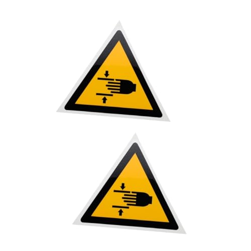 COSMEVIVI 2 Stück „Achtung Vor Dem Einklemmen“ Schild Maschinenbetriebene Sicherheitswarnung Handquetsch Autoaufkleber Aufkleber Für Autos Autoaufkleber Auto von COSMEVIVI