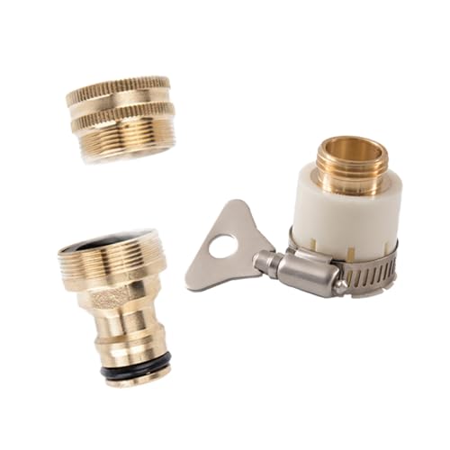 COSMEVIVI 3 Stück Teiliges Schnellkupplungs-Set Hochdruck Steckverbinder Wasserschlauch Adapter für Garten Auto Waschgeräte Robust Korrosionsbeständig von COSMEVIVI