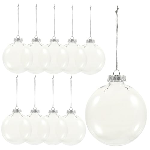 COSMEVIVI 36 Stück Transparente Hohle Flache Weihnachtskugeln Transparente Flache Kugelornamente Befüllbare Kugelornamente Christbaumkugeln Hängende Weihnachtsbaumdekoration von COSMEVIVI