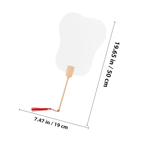COSMEVIVI 4 Stück Handfächer Teilig Doppelseitige Blanko DIY Fächer aus Dickem Xuan Papier Langlebig für Graffiti Malerei Dekoration und Inklusive Bananenblatt und Ruyi von COSMEVIVI