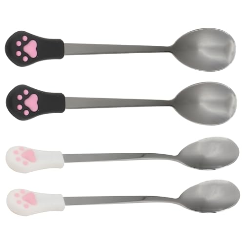 COSMEVIVI 4 Stück Teiliges Edelstahl Haustierfutternapf Löffel Rostfrei Bpa Frei mit Katzenkrallen Design Geeignet für Kleine Hunde und Katzen Langlebig und Leicht zu Reinigen COSMEVIVI 4 Stück Teiliges Edelstahl Haustierfutternapf Löffel Rostfrei Bpa Frei mit Katzenkrallen Design Geeignet für Kleine Hunde und Katzen Langlebig und Leicht zu Reinigen von COSMEVIVI
