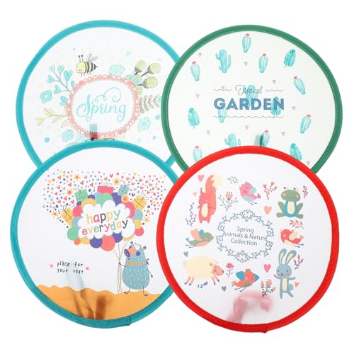 COSMEVIVI 4 Stück Teiliges Faltbarer Runder Handfächer im Traditionellen Japanischen Stil Cartoon Motiv Polyesterleicht Kompakt und Tragbar für Hochzeit Party und Alltag COSMEVIVI 4 Stück Teiliges Faltbarer Runder Handfächer im Traditionellen Japanischen Stil Cartoon Motiv Polyesterleicht Kompakt und Tragbar für Hochzeit Party und Alltag von COSMEVIVI