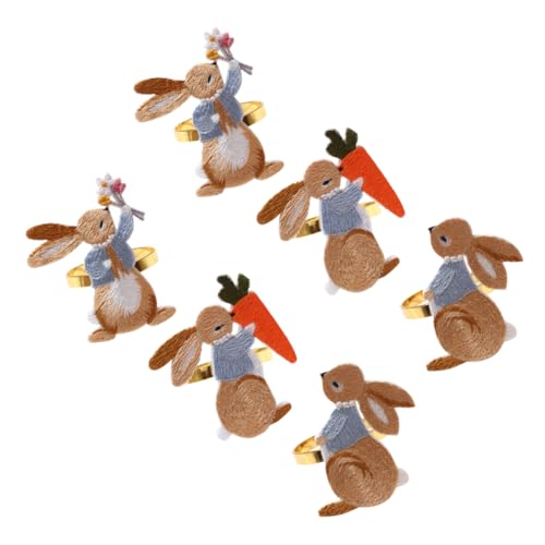 COSMEVIVI 6stücke Metall Serviettenringe Im Hasen-Design Chic Napkin Buckle Für Festliche Tischdekoration Für Ostern Und Besondere Anlässe von COSMEVIVI