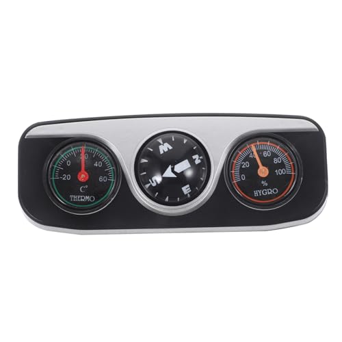 COSMEVIVI Auto Kompass Kugel Dashboard Kompass mit Thermometer und Hygrometer Präzise Fahrzeugnavigation Kompakte Auto Innenraum Dekoration Kompatibel mit Allen Automodellen von COSMEVIVI