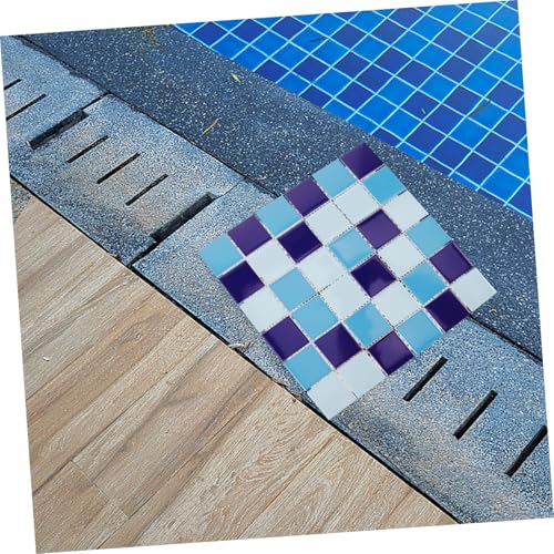 COSMEVIVI Blaue Keramische Wand Bodenfliesen mit Glatter Oberfläche Hochglänzend Nahtlos für Schwimmbad Badezimmer Fischteich Mosaikfliesen in Hellblau von COSMEVIVI