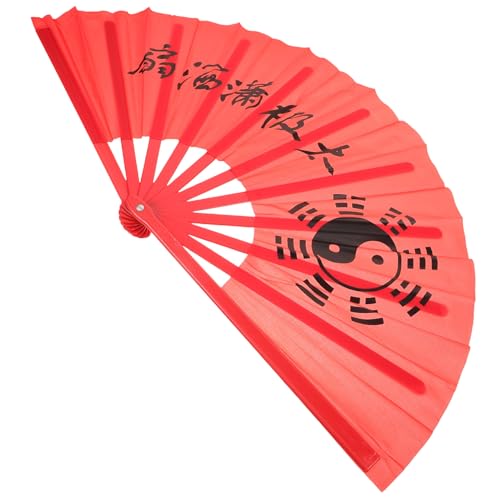 COSMEVIVI Chinesischer Tai Chi Fächer Rot Kunststoffstab Stabiles Design Leichter Tragbarer Kung Fu Tanz und Performance Fächer für Party Dekoration und Kampfkunst COSMEVIVI Chinesischer Tai Chi Fächer Rot Kunststoffstab Stabiles Design Leichter Tragbarer Kung Fu Tanz und Performance Fächer für Party Dekoration und Kampfkunst von COSMEVIVI