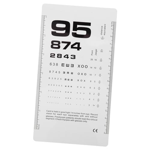 COSMEVIVI Doppelseitige Tragbare Kunststoff Sehtafel für Augenuntersuchungen Snellen Eye Chart Design für Brillengeschäft Schule und Zuhause Einfache Handhabung von COSMEVIVI