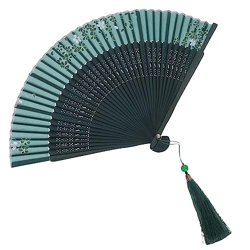 COSMEVIVI Faltfächer Handfächer Vintage Chinesischer Faltbarer Handventilator mit Filigranem Muster und Quaste Kleiner Faltbarer Handheld Fan für Tanz Performance Sommerreise Fotorequisite von COSMEVIVI