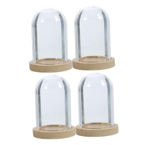 COSMEVIVI Glaskuppel 4 Sets Konservierte Glasabdeckung Ästhetische Raumdekoration Innendekoration Vintage Retro Rosenkugel Miniatur Kuppel Glasglocke Ausstellungskuppel Zimmerdeko von COSMEVIVI