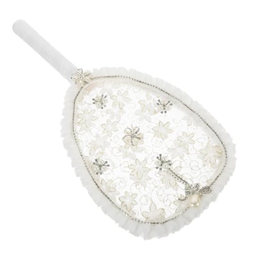 COSMEVIVI Handgefertigter Brautfächer mit Spitzenmuster und Perlenbesatz Leichter Stabiler Handfächer für Hochzeit Party und Braut Eleganter Spitzenfächer mit Quaste als Tanz Fotorequisite COSMEVIVI Handgefertigter Brautfächer mit Spitzenmuster und Perlenbesatz Leichter Stabiler Handfächer für Hochzeit Party und Braut Eleganter Spitzenfächer mit Quaste als Tanz Fotorequisite von COSMEVIVI