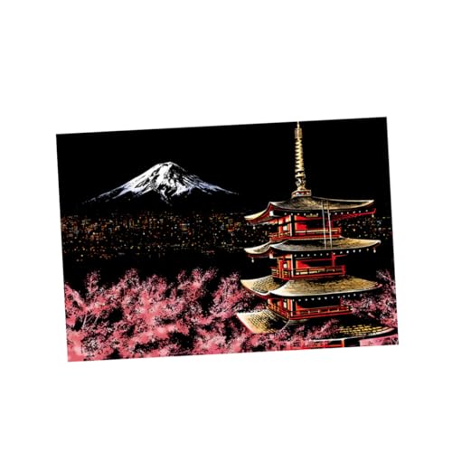 COSMEVIVI Kratzzeichnung Für Erwachsene Handgemacht Diy-basteln Mit Kratzmalerei Dekompressionswerkzeug Für Jungen Und Mädchen Als Geschenk Mount Fuji von COSMEVIVI