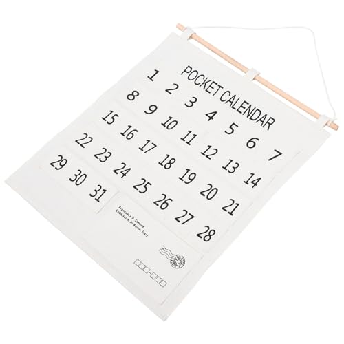 COSMEVIVI Monatskalender Wandkalender aus Baumwolle und Leinen Wandhänge Organizer mit Aufbewahrungstaschen Platzsparend Praktische Wanddeko für Zuhause und Büro von COSMEVIVI