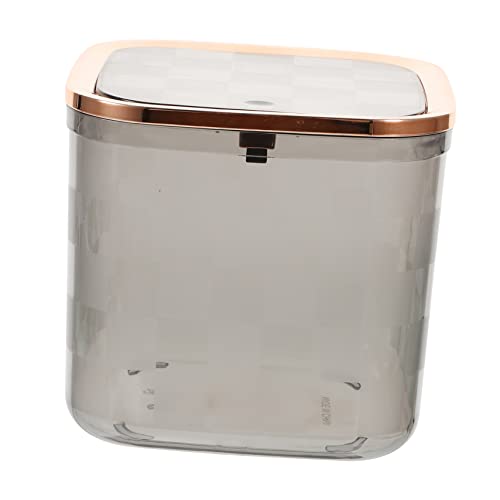 COSMEVIVI Mülleimer mit Deckel Transparenter Tischmülleimer für Schreibtisch Badezimmer Schlafzimmer Abfalleimer für Kleine Räume Einfache Entleerung Stabiler Stand von COSMEVIVI