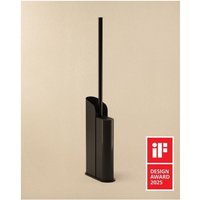 Toilettenbürste Flach aus Silikon mit Flexiblem und Ultradünnem Design. Boden- oder Wandhalterung für wc. Halterung in Mattschwarz - Cosmic von COSMIC