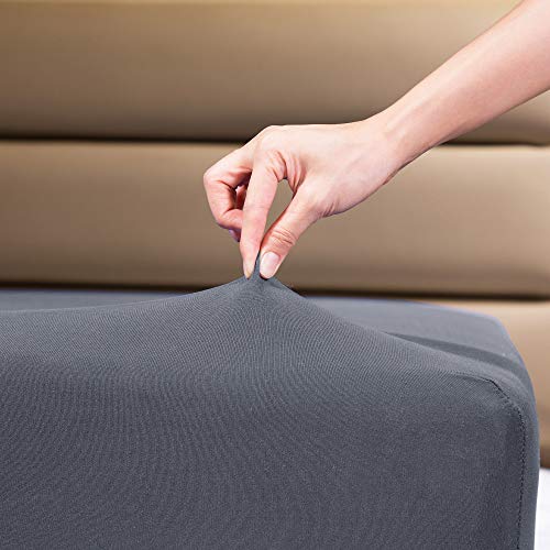 Cosmoplus Spannbettlaken für Doppelbetten (kein Bettlaken oder Kissenbezüge), 4-Wege-Stretch-Mikro-Knit, für Standard-Matratzen und Luftbett-Matratzen von 20.3 cm bis 25.4 cm, grau von COSMOPLUS