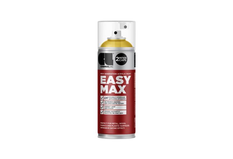 COSMOS LAC Sprühflasche EASYMAX Sprühlack matt mit extrem hoher Deckkraft in vielen versch. Farben - Spraydosen Sprühfarbe DIY Lack Acryllack Spray Paint Farbspray Sprühdose Lackspray, zwei Sprühkappen inkl. von COSMOS LAC