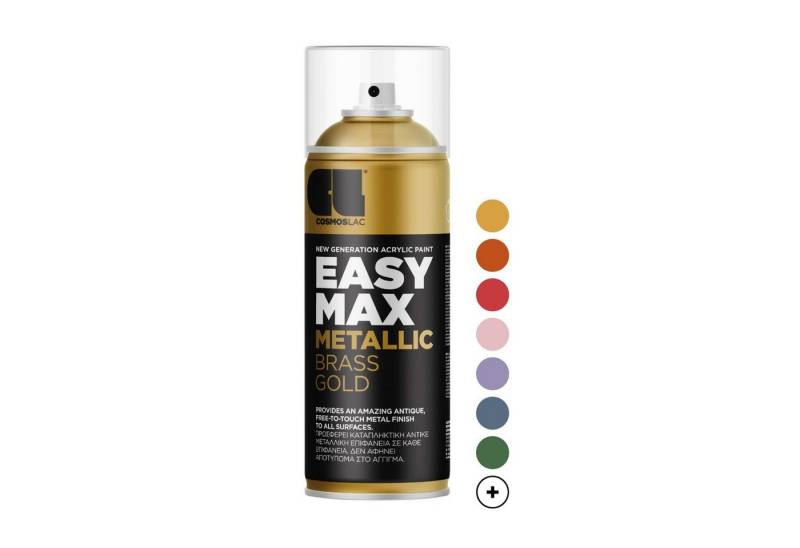 COSMOS LAC Sprühflasche EASYMAX Sprühlack matt mit extrem hoher Deckkraft in vielen versch. Farben - Spraydosen Sprühfarbe DIY Lack Acryllack Spray Paint Farbspray Sprühdose Lackspray, zwei Sprühkappen inkl. von COSMOS LAC