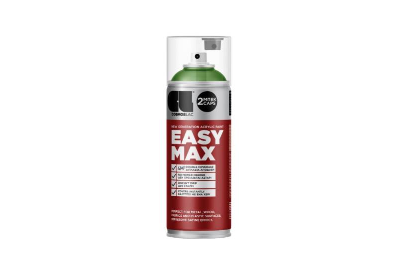 COSMOS LAC Sprühflasche EASYMAX Sprühlack matt mit extrem hoher Deckkraft in vielen versch. Farben - Spraydosen Sprühfarbe DIY Lack Acryllack Spray Paint Farbspray Sprühdose Lackspray, zwei Sprühkappen inkl. von COSMOS LAC