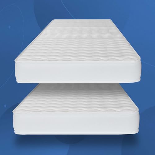 COSMOS- Pack x2 Matratze 90x190 cm Upsilon Promo Kaltschaummatratze Härtegrad H2 - Öko-Tex Zertifiziert - Latex Blue 7 Zonen Matratze Höhe 15 cm - Made in EU von COSMOS