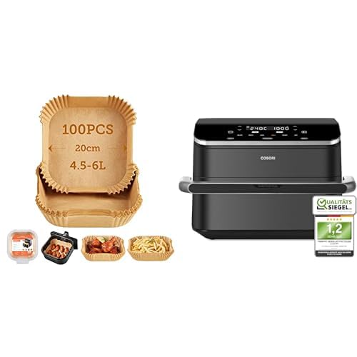 COSORI Backpapier für Heißluftfritteuse 4,5-6L&COSORI Heißluftfritteuse TwinFry 10L Airfryer von COSORI